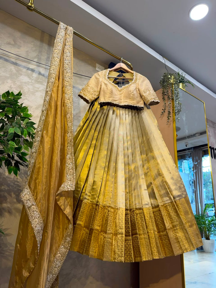 Golden Tissue Lehenga