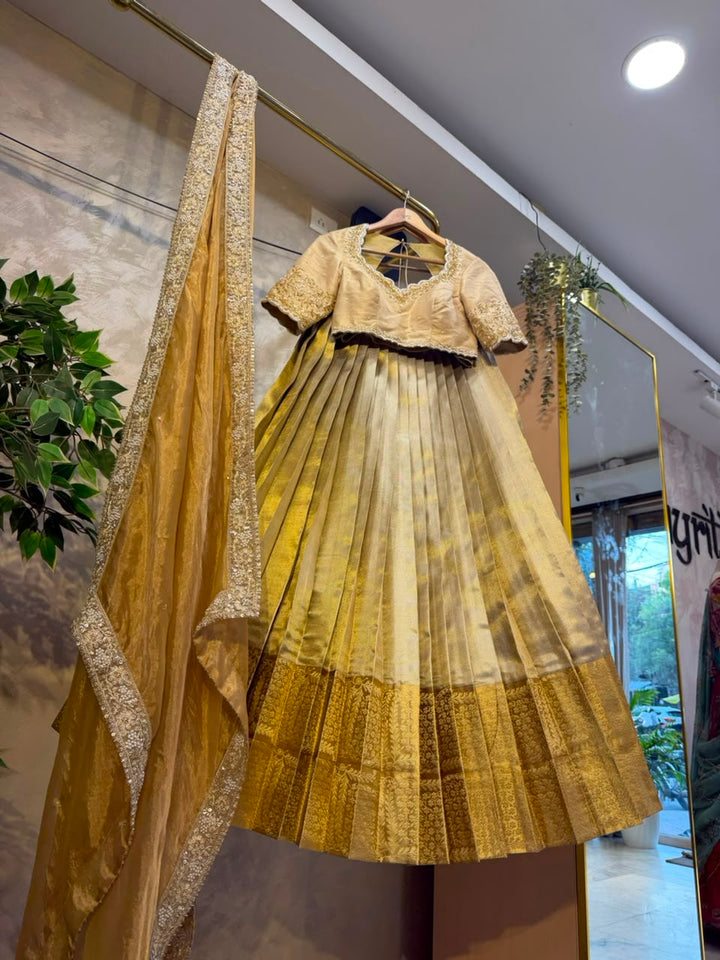 Golden Tissue Lehenga