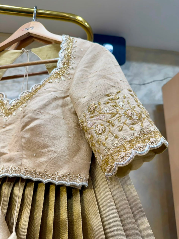 Golden Tissue Lehenga
