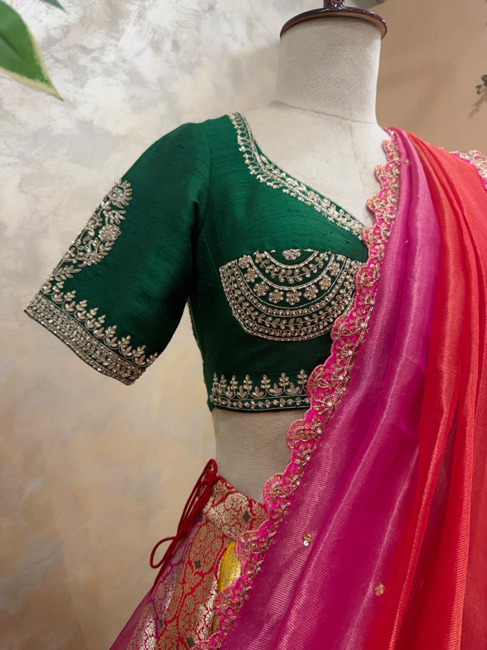 Multicolor Banaras Silk Lehenga