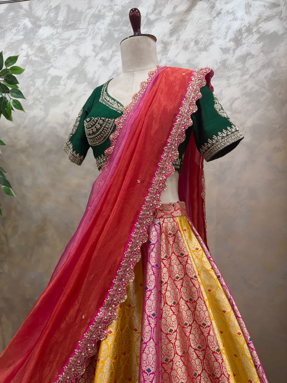 Multicolor Banaras Silk Lehenga