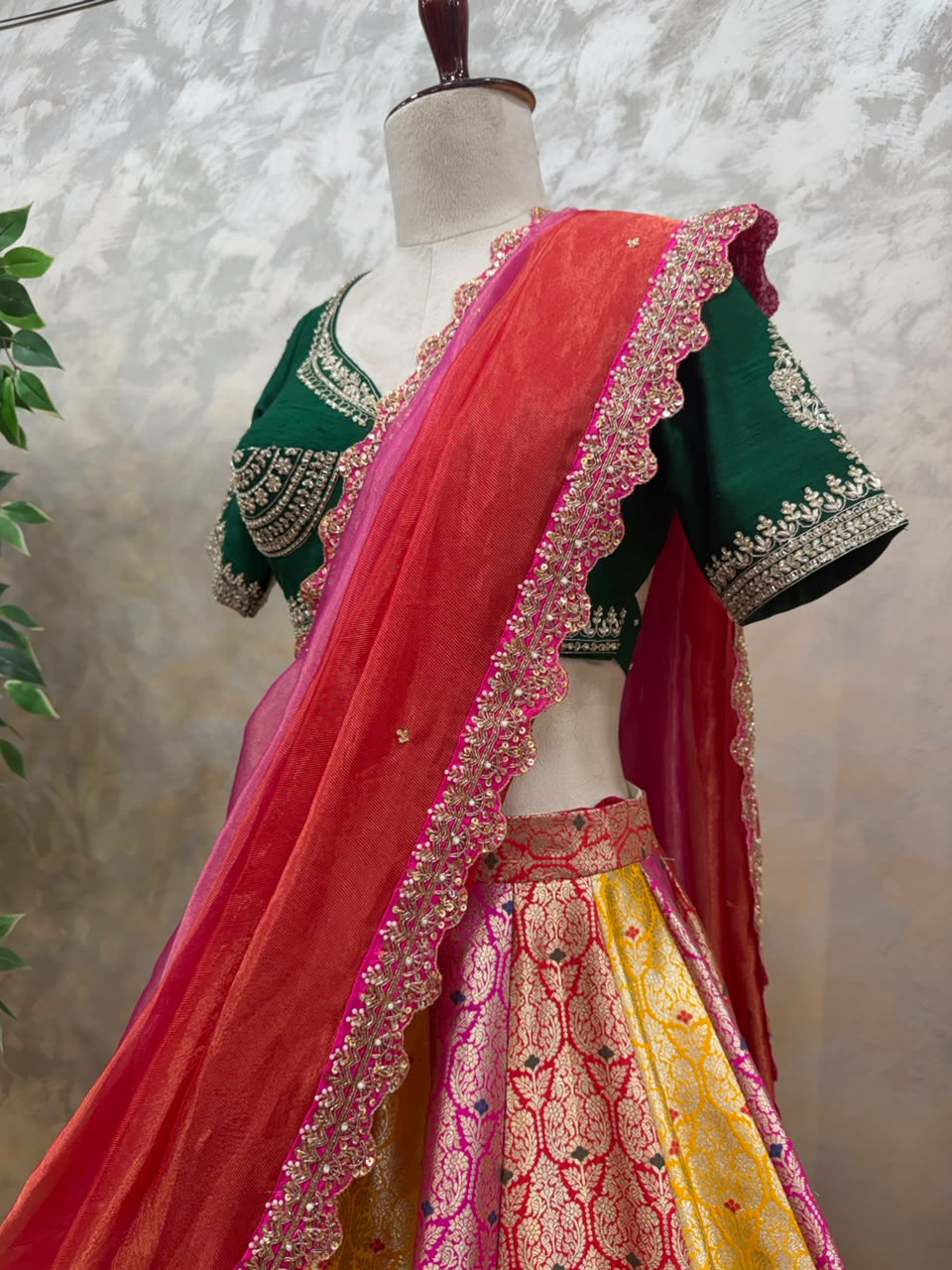 Multicolor Banaras Silk Lehenga
