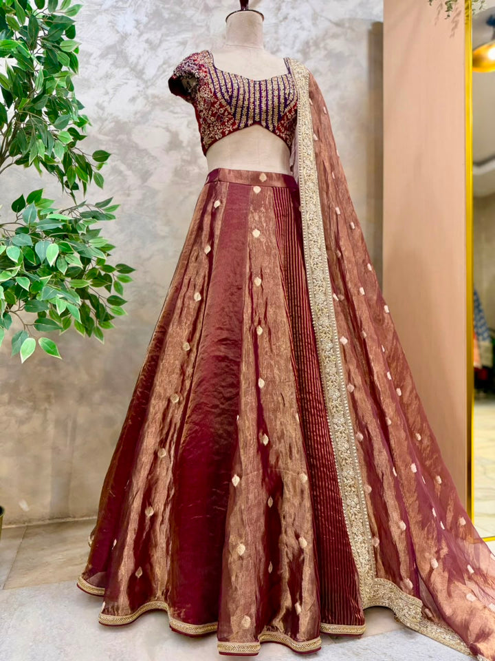 Gilded Crimson Fusion Lehenga