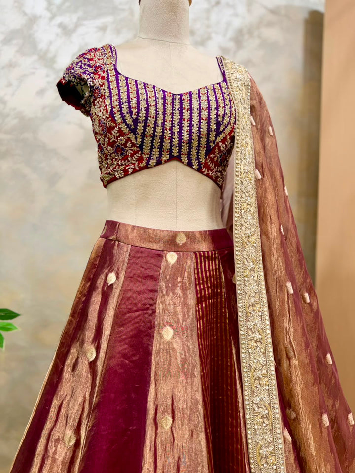 Gilded Crimson Fusion Lehenga