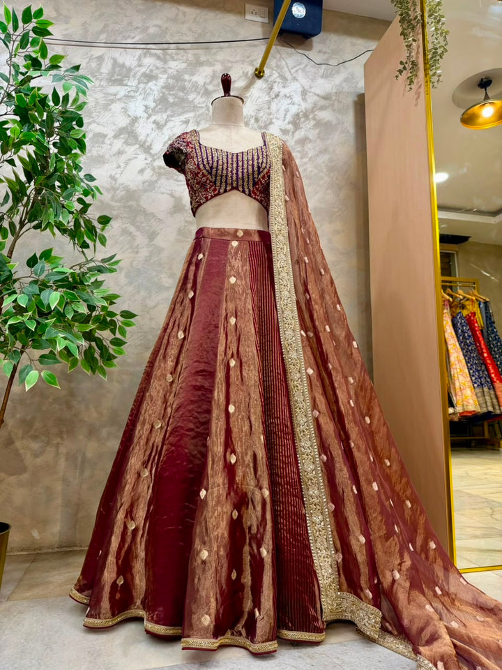 Gilded Crimson Fusion Lehenga