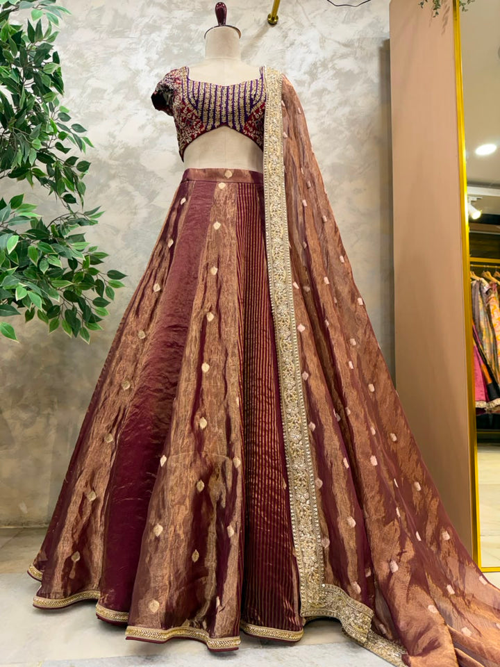 Gilded Crimson Fusion Lehenga