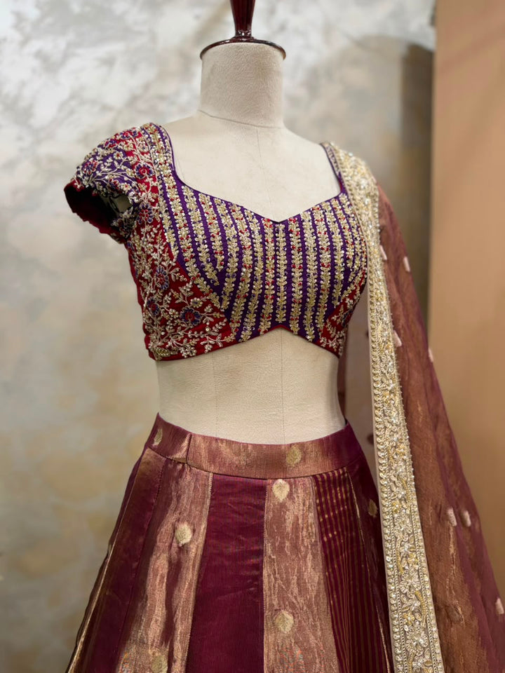 Gilded Crimson Fusion Lehenga