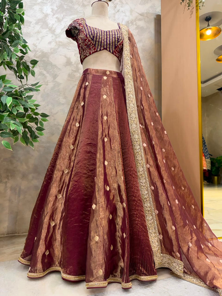 Gilded Crimson Fusion Lehenga