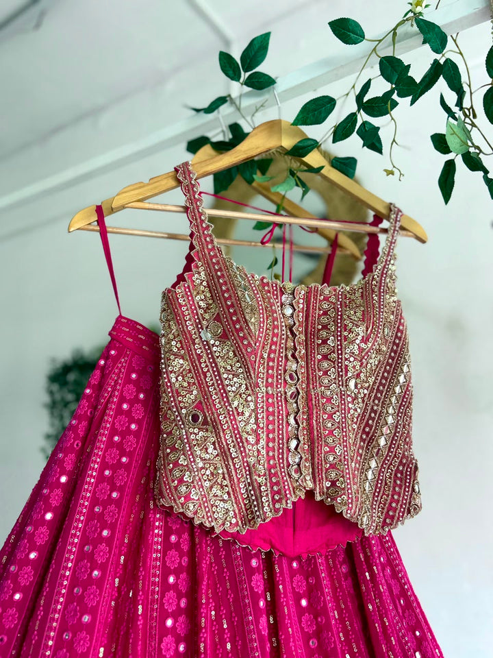 Pink Chikankari Lehenga