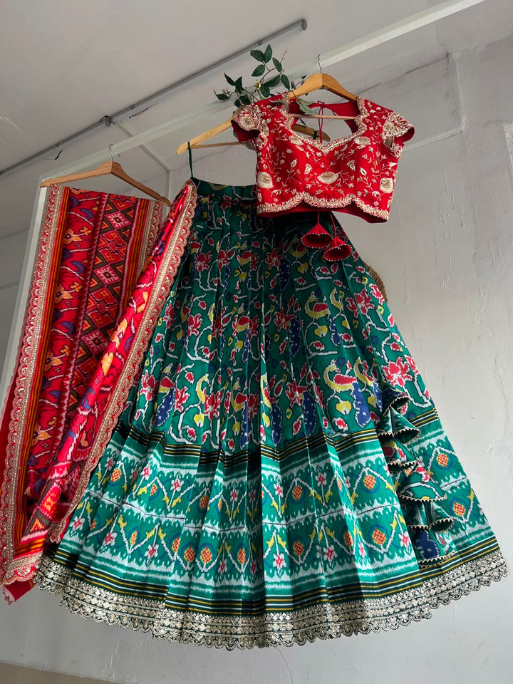 Green Patola Lehenga