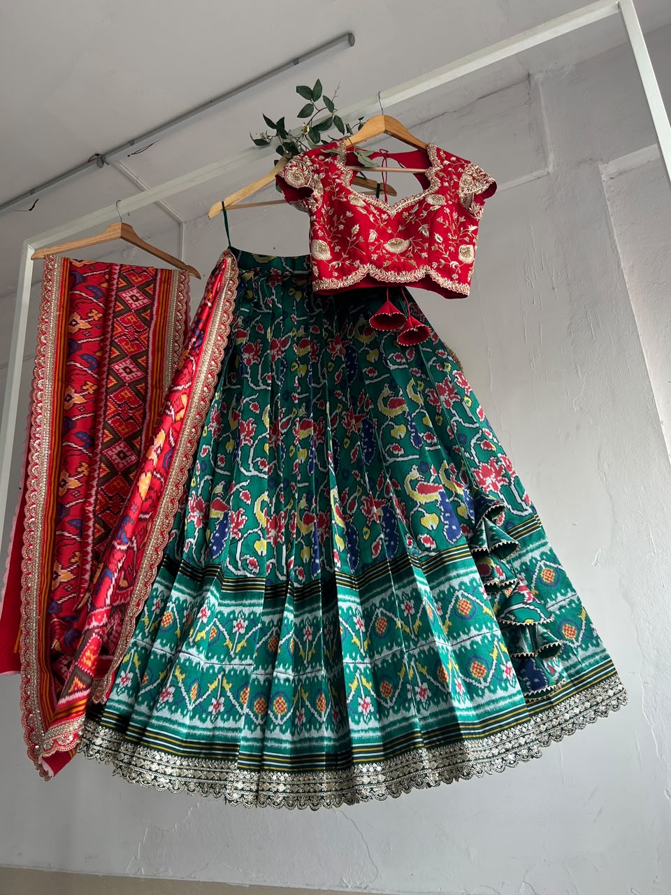 Green Patola Lehenga