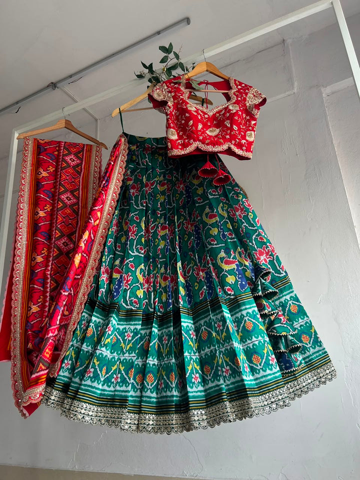Green Patola Lehenga