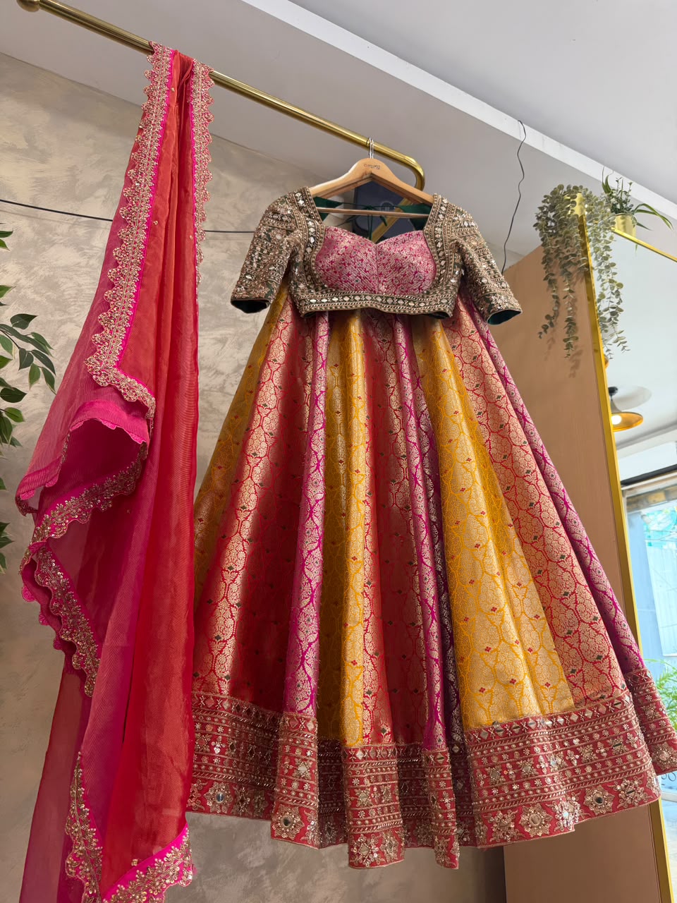Multicolor Banaras Silk Lehenga