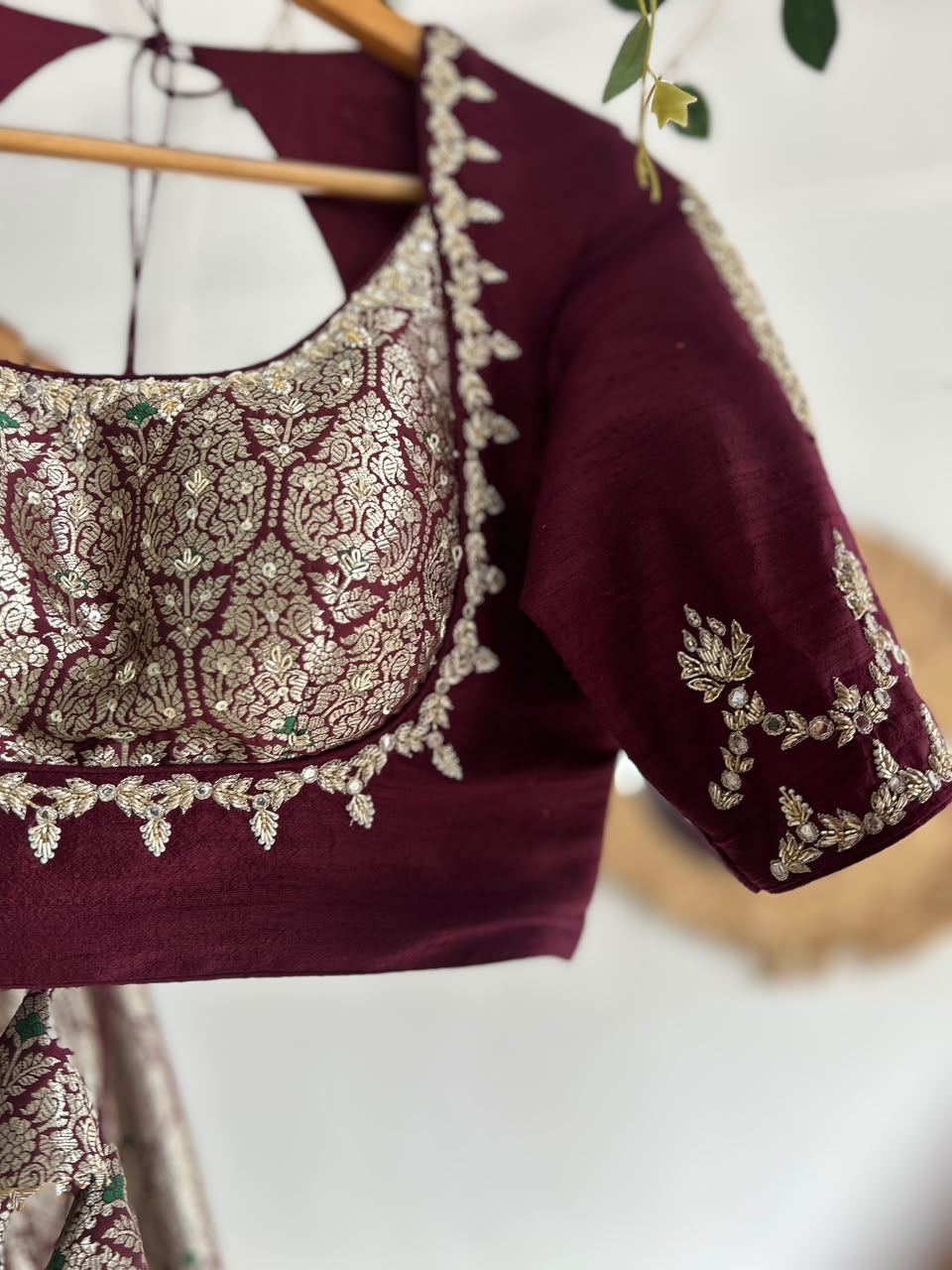 Plum Banaras Silk Lehenga