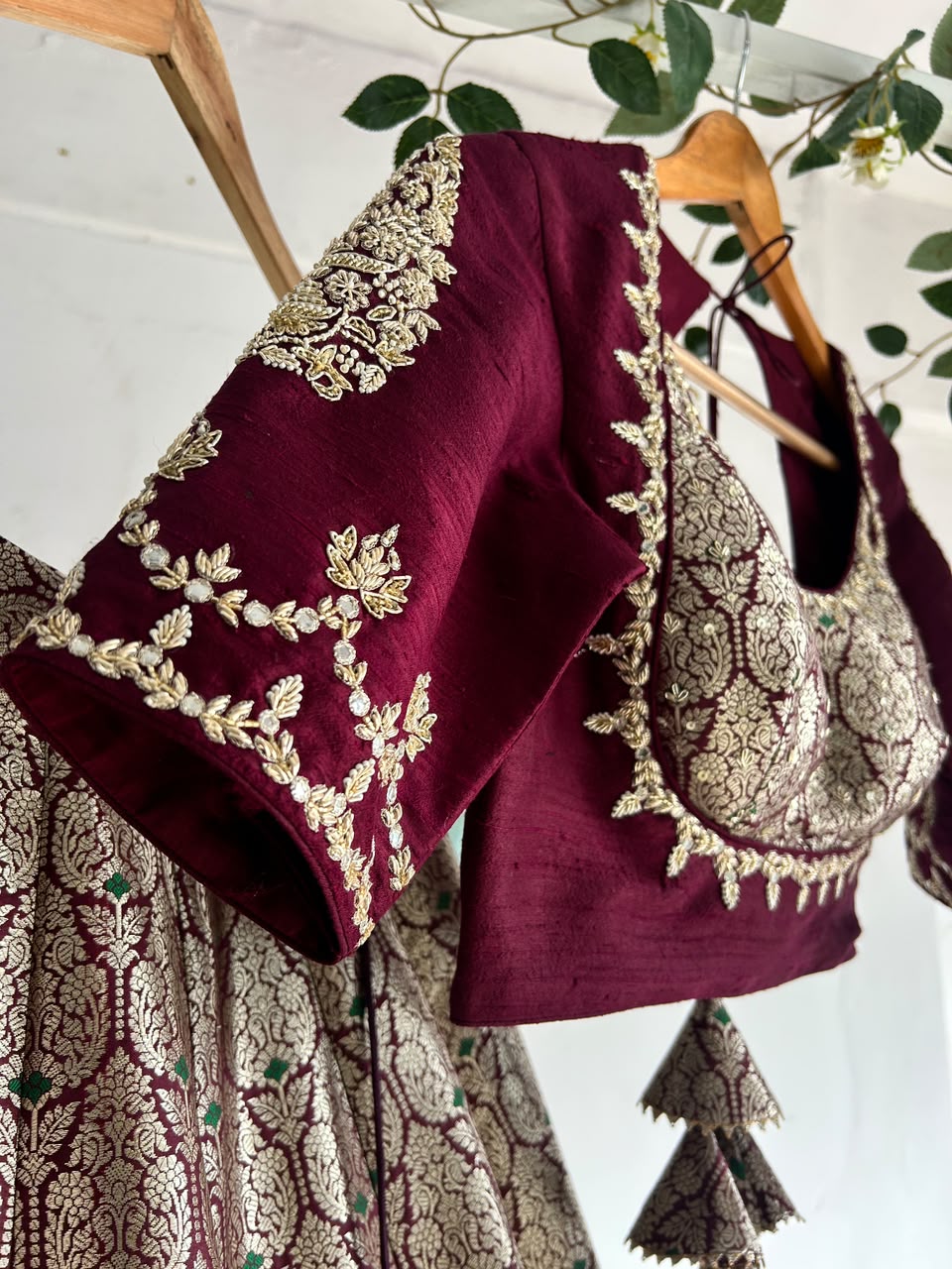 Plum Banaras Silk Lehenga