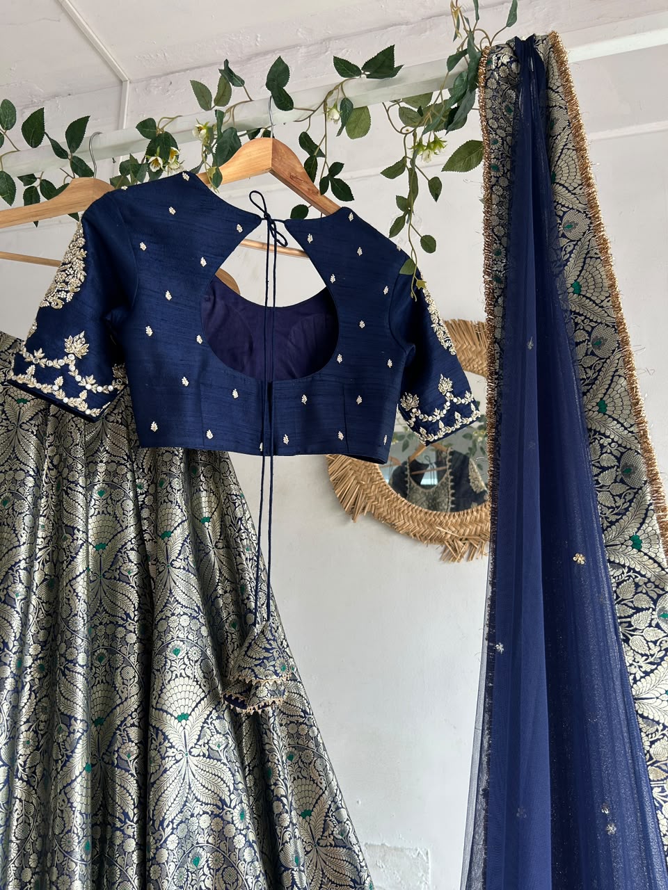 Blue Banaras Silk Lehenga