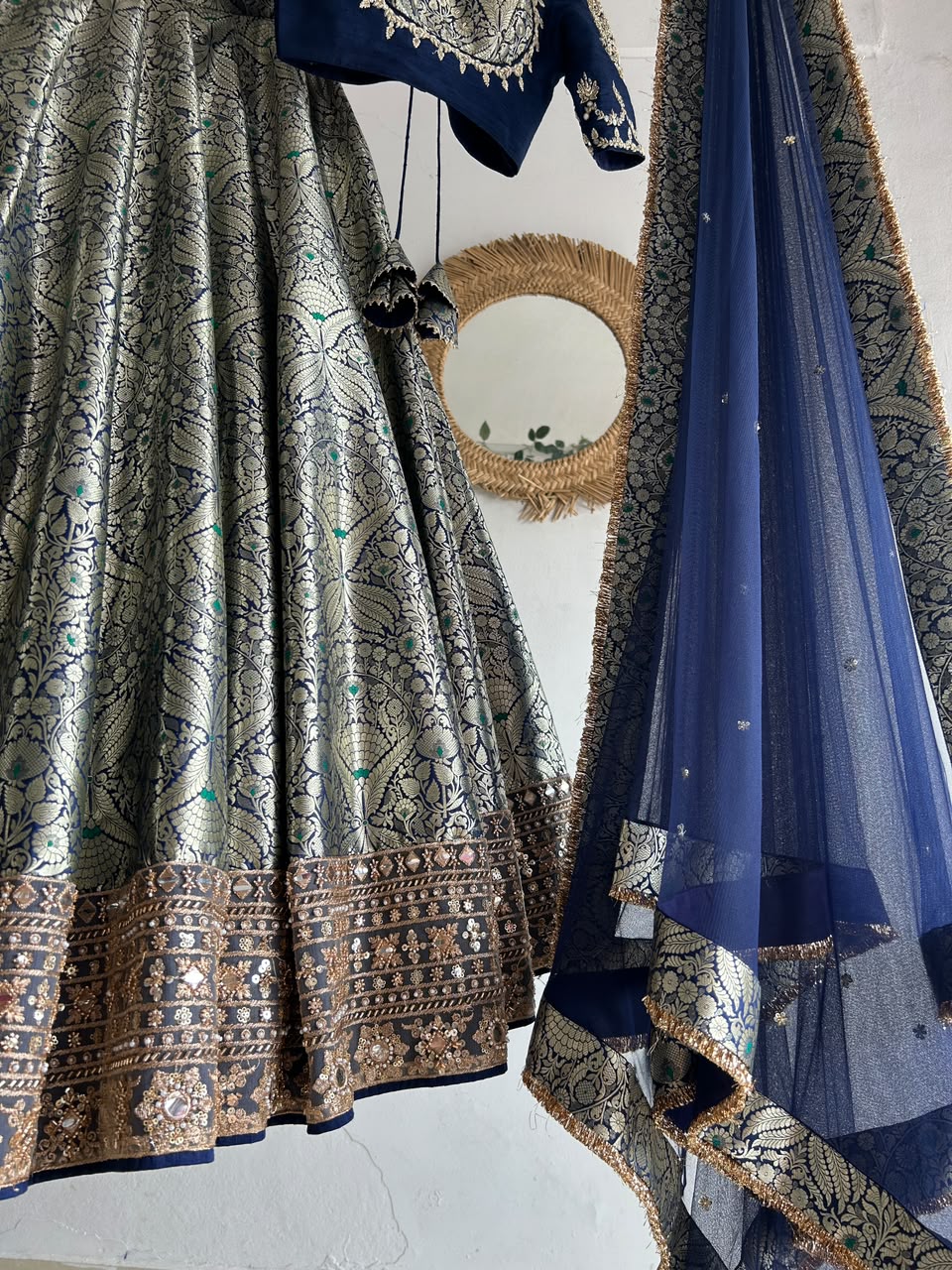 Blue Banaras Silk Lehenga