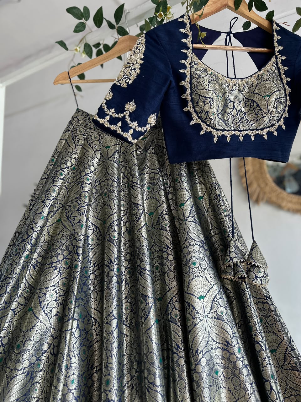 Blue Banaras Silk Lehenga