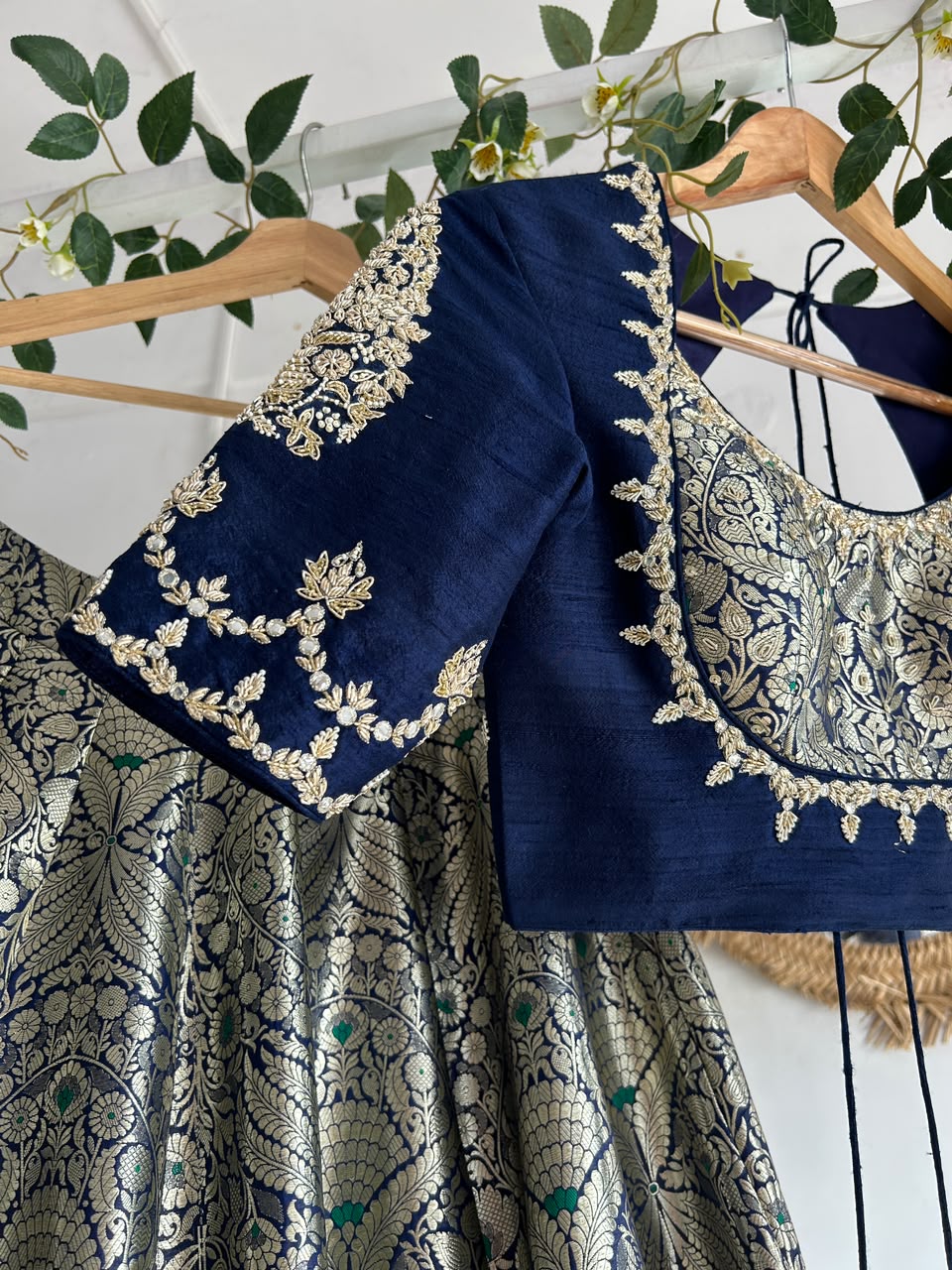 Blue Banaras Silk Lehenga