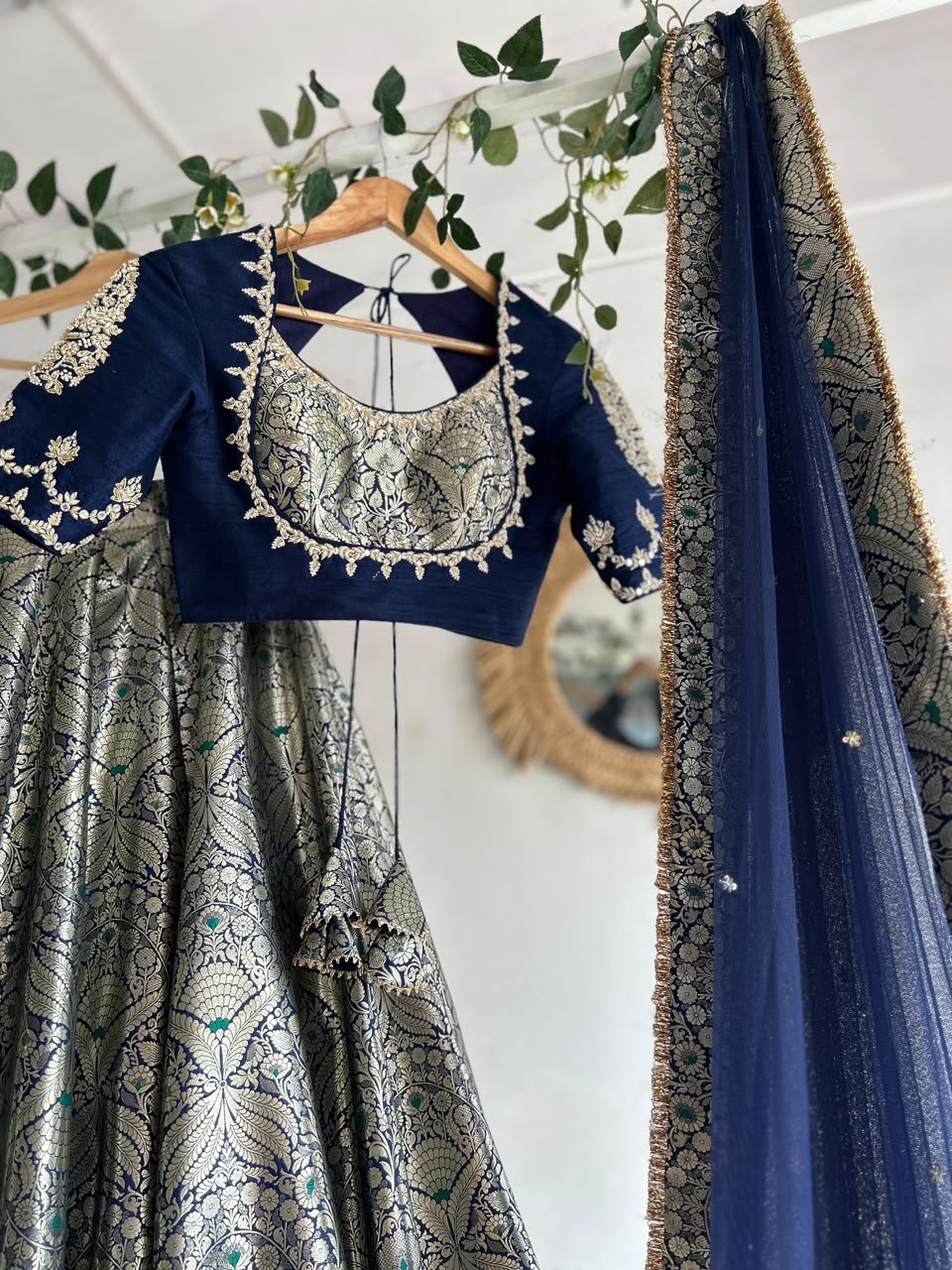 Blue Banaras Silk Lehenga