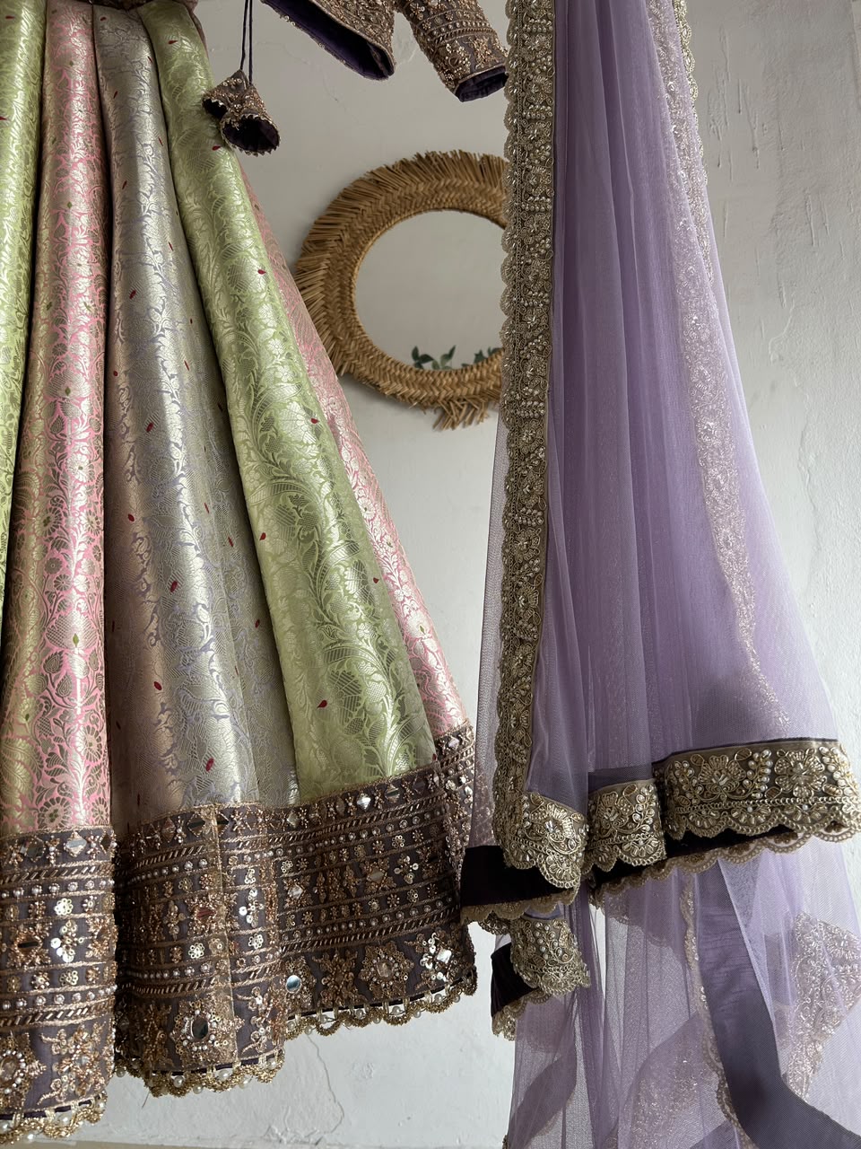 Multicolor Banaras Silk Lehenga