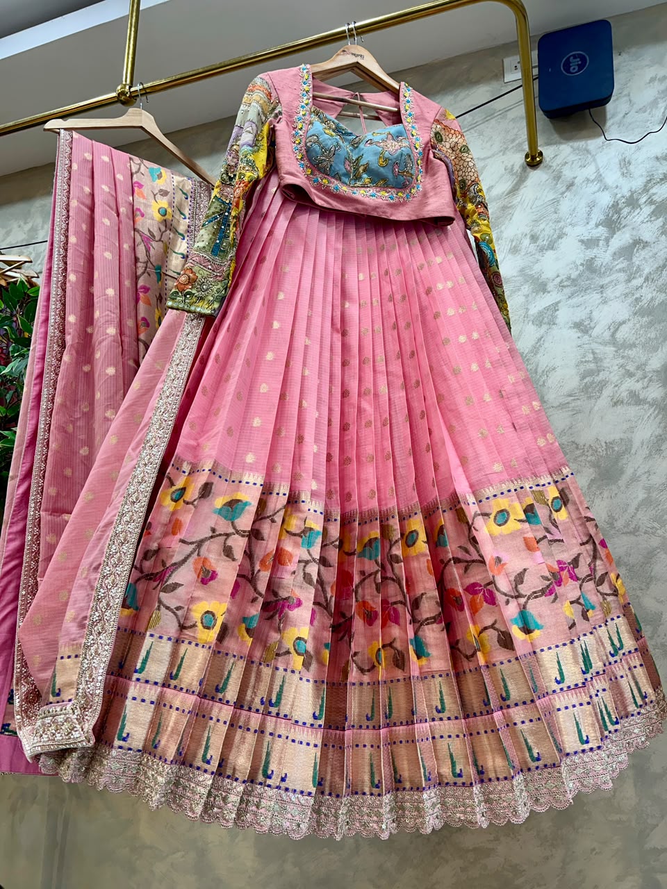 Pink Kota Silk Lehenga