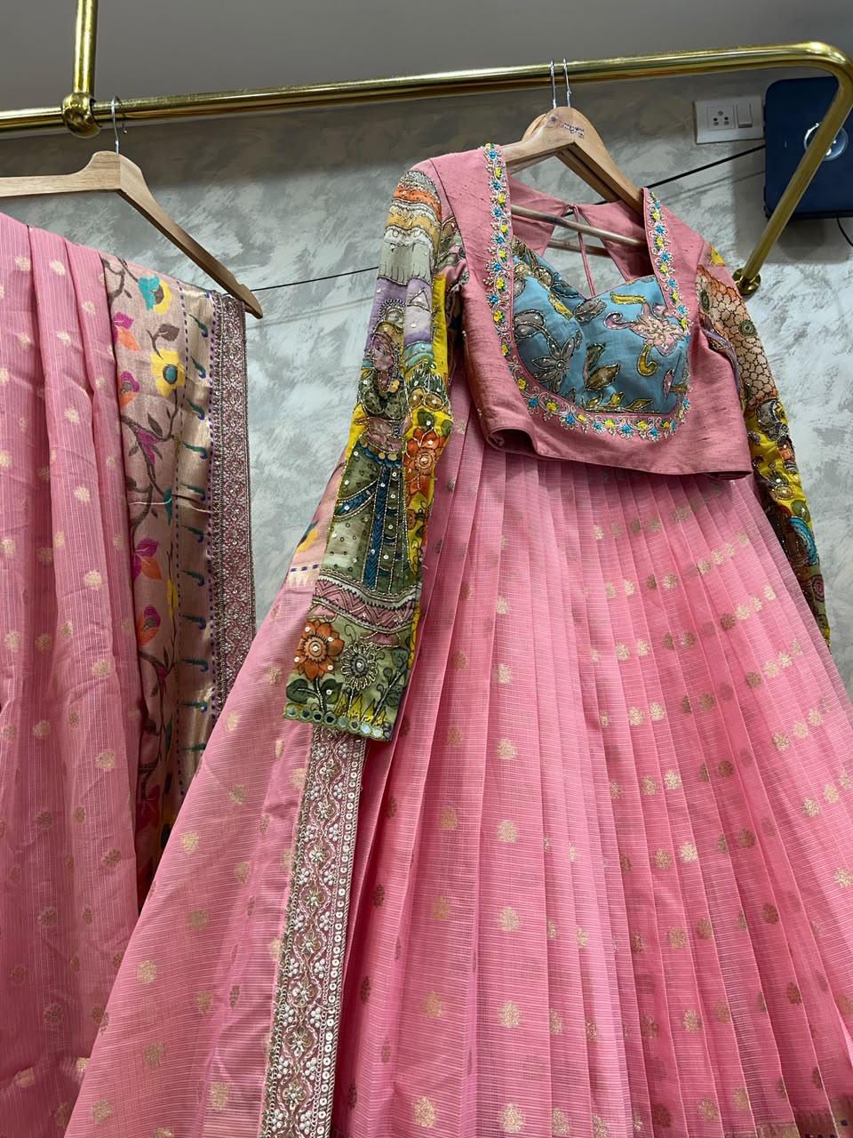 Pink Kota Silk Lehenga
