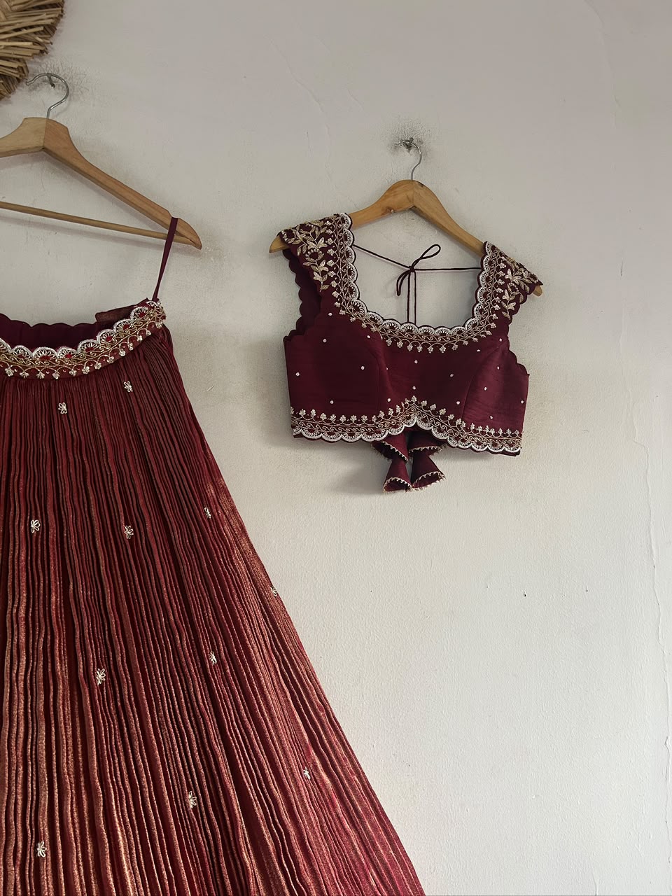 Metalic Tissue Lehenga