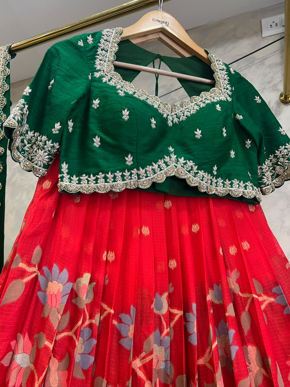 Red Banaras Silk Lehenga