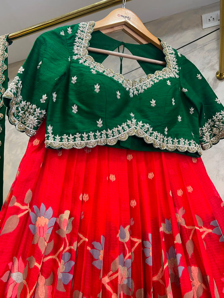 Red Banaras Silk Lehenga