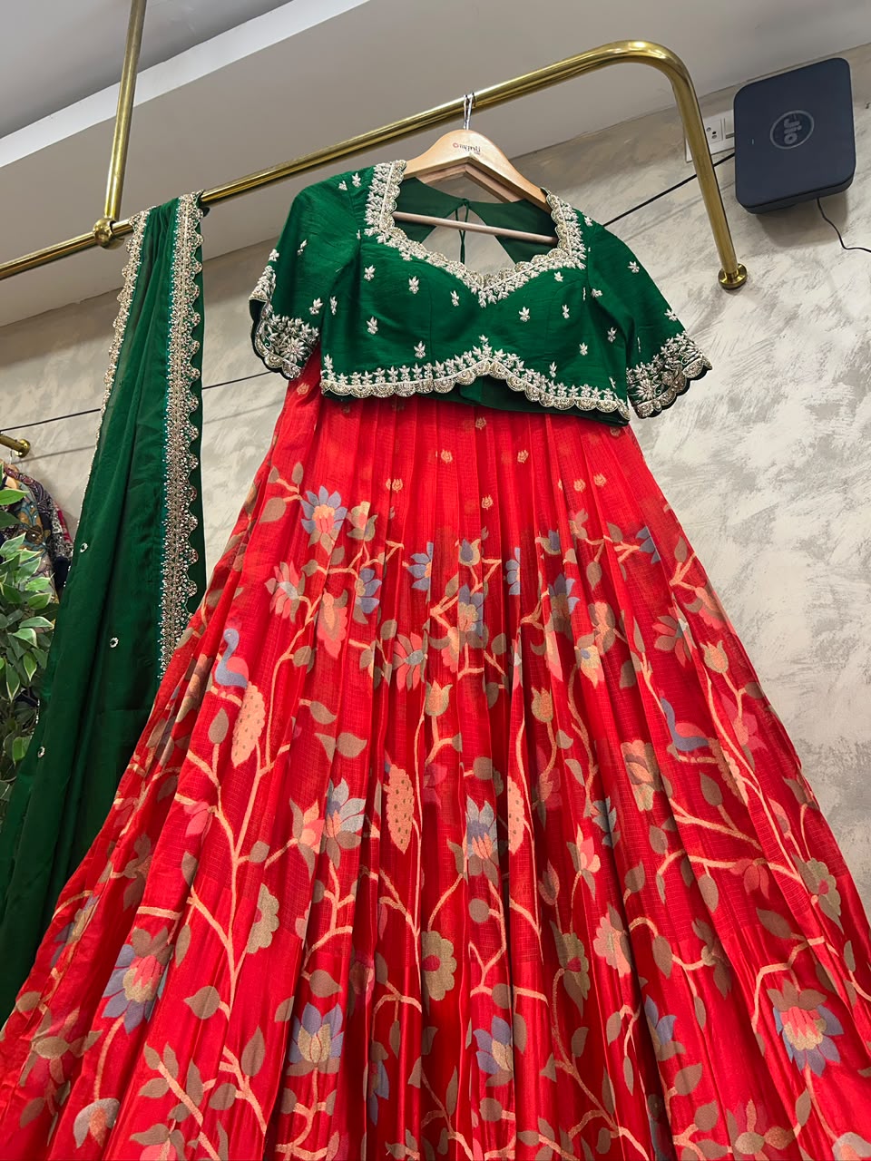 Red Banaras Silk Lehenga