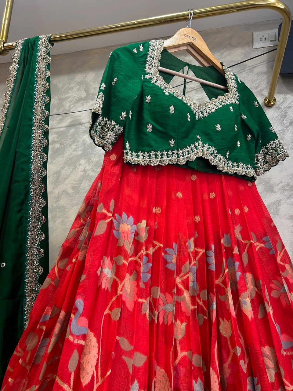Red Banaras Silk Lehenga