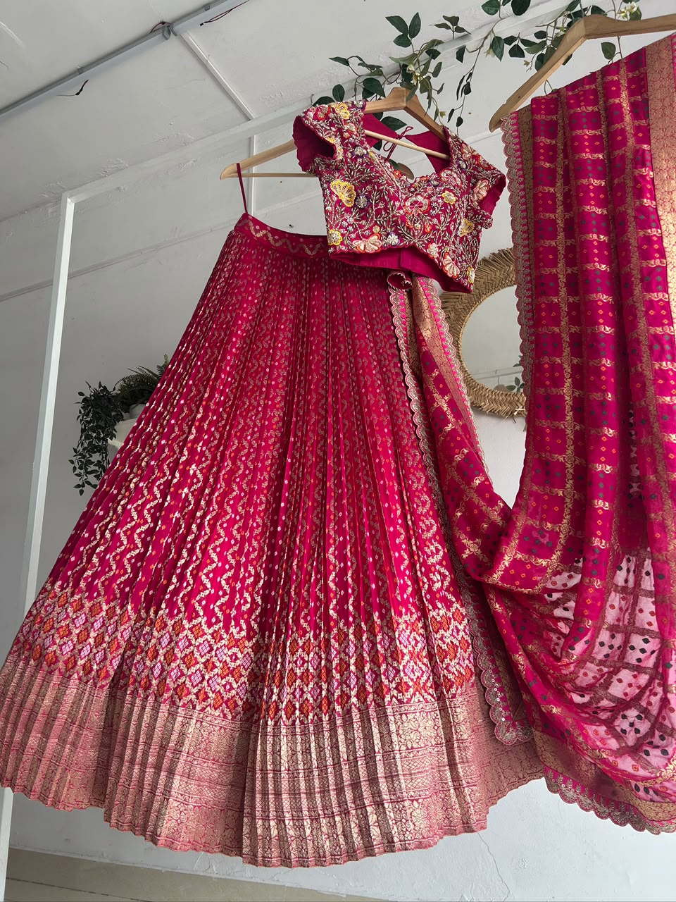 Pink Bandani Lehenga