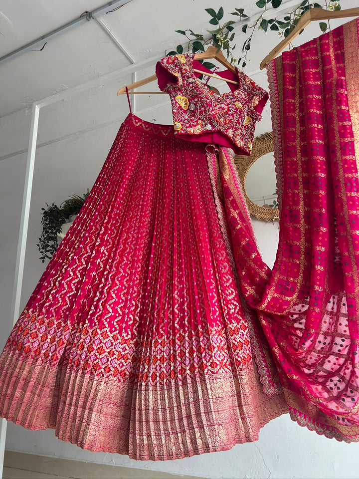 Pink Bandani Lehenga