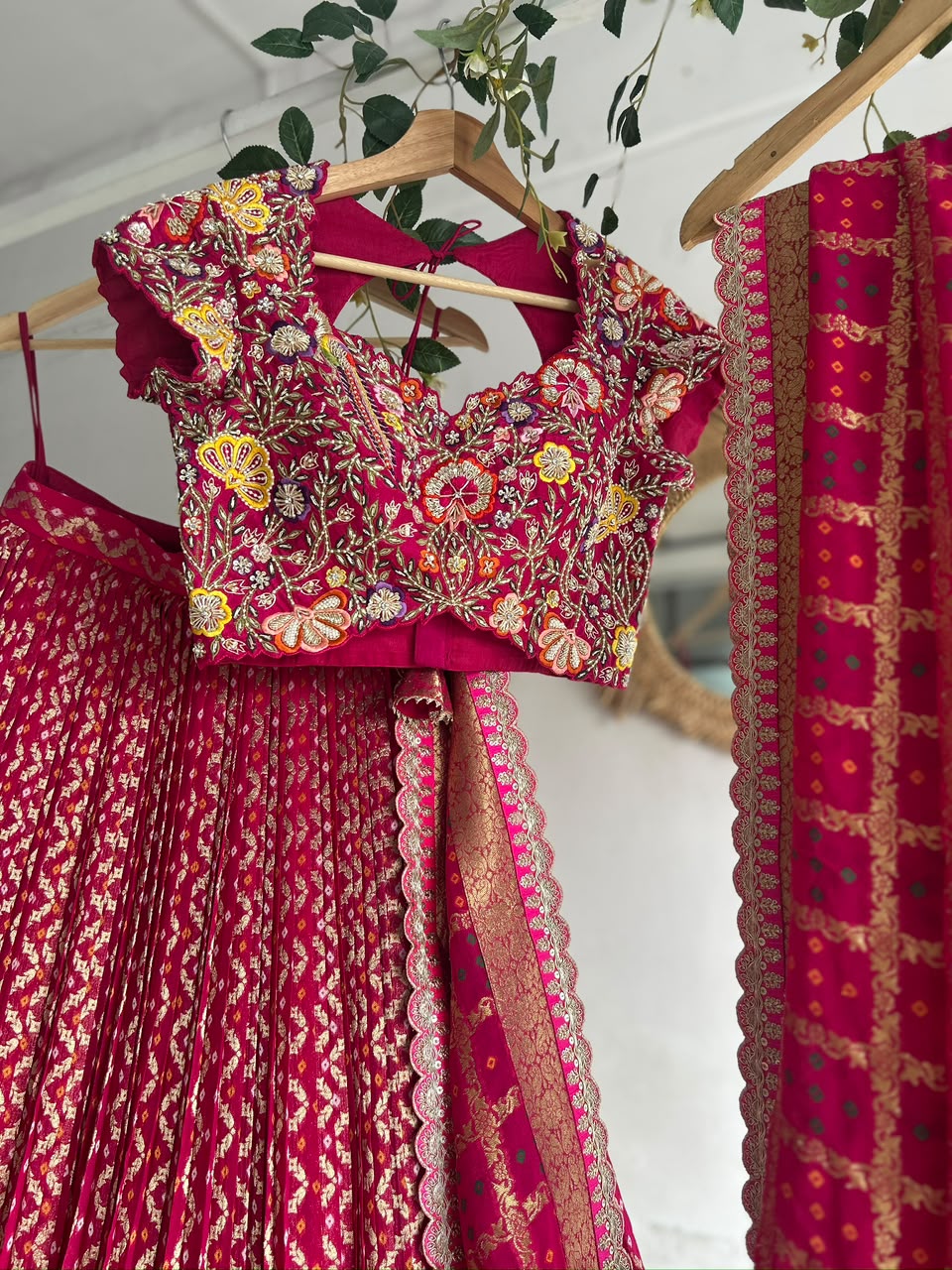 Pink Bandani Lehenga