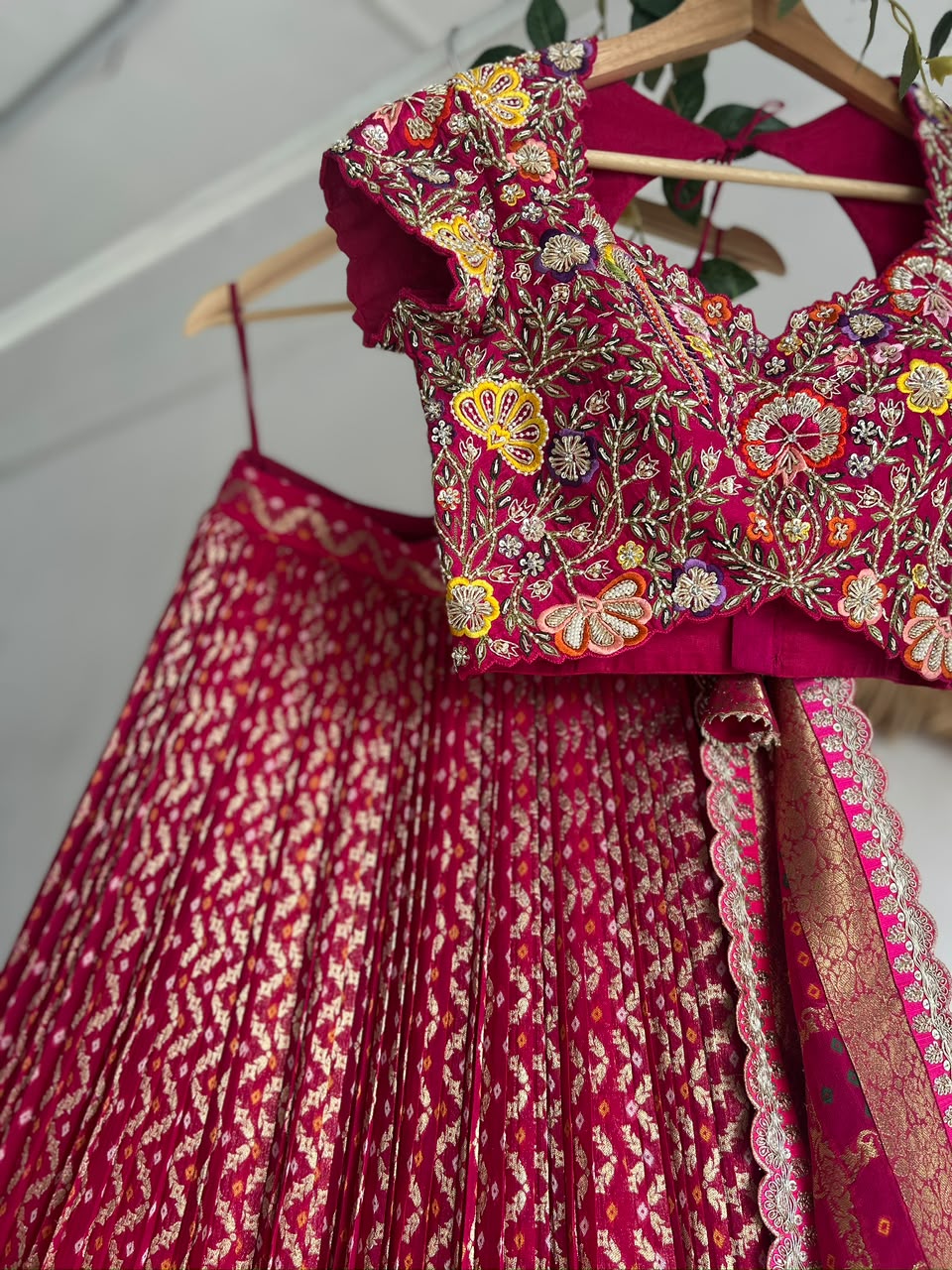 Pink Bandani Lehenga