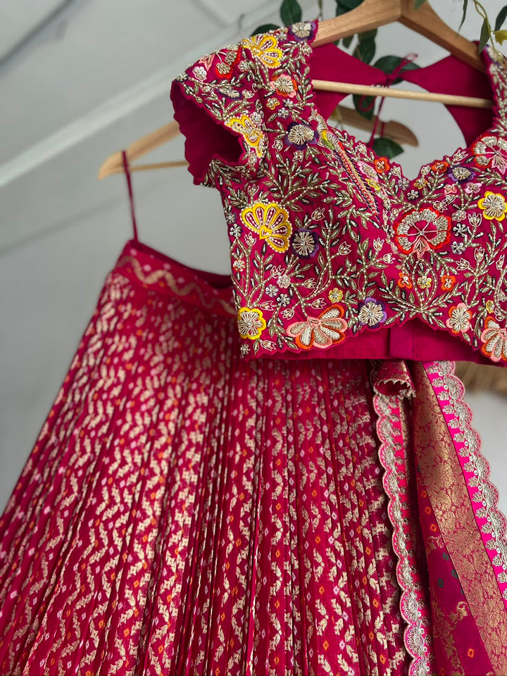 Pink Bandani Lehenga