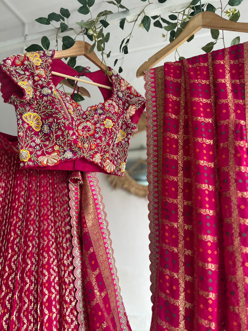 Pink Bandani Lehenga