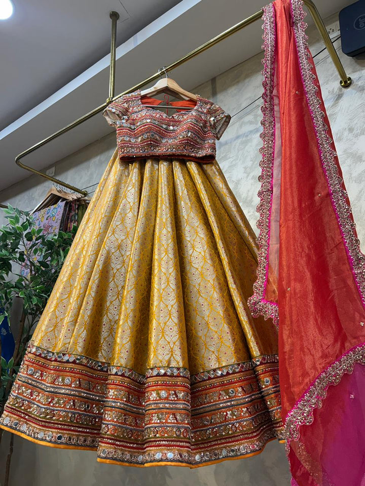 Yellow Banaras Silk Lehenga
