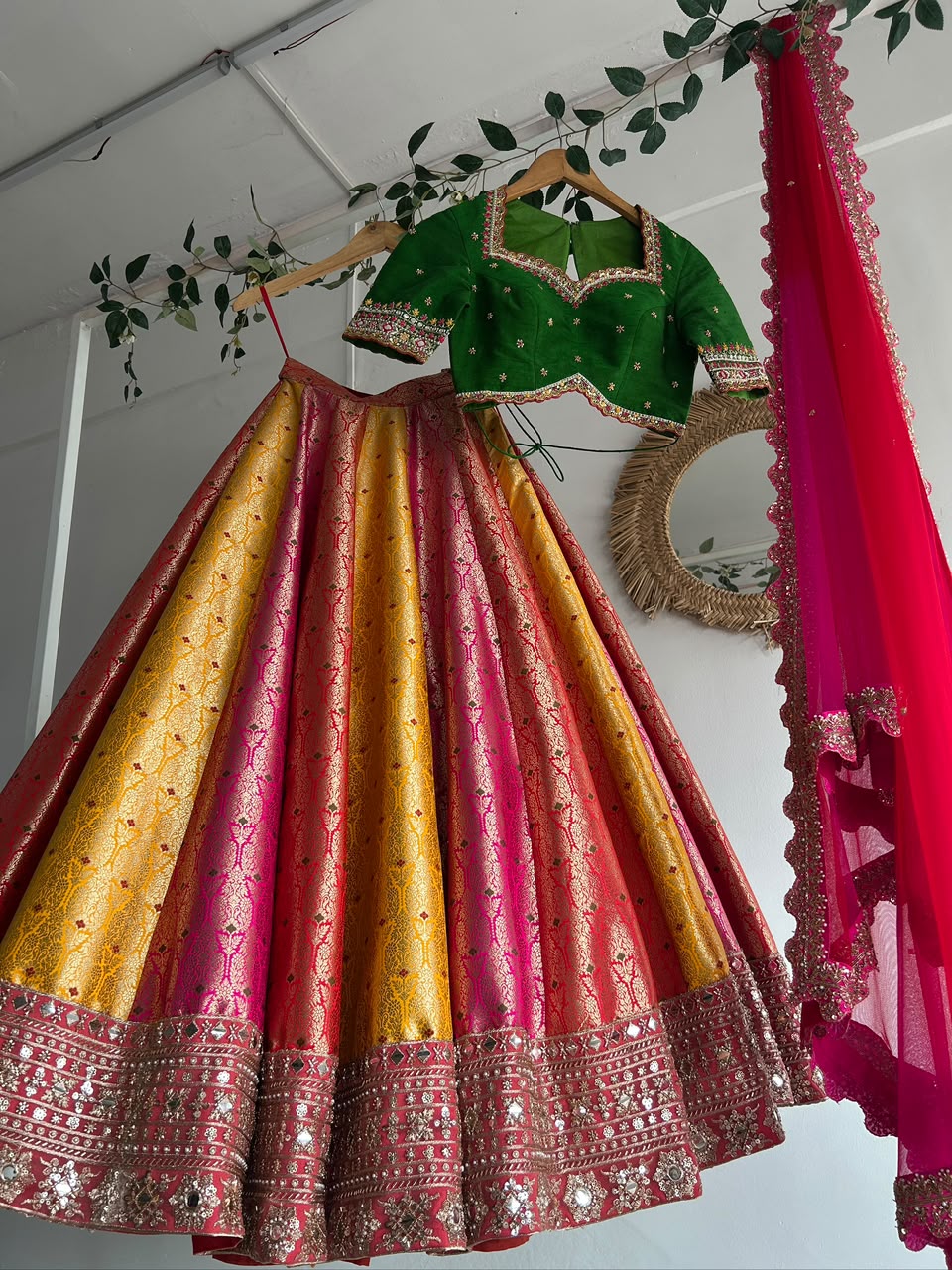Multicolor Banaras Silk Lehenga