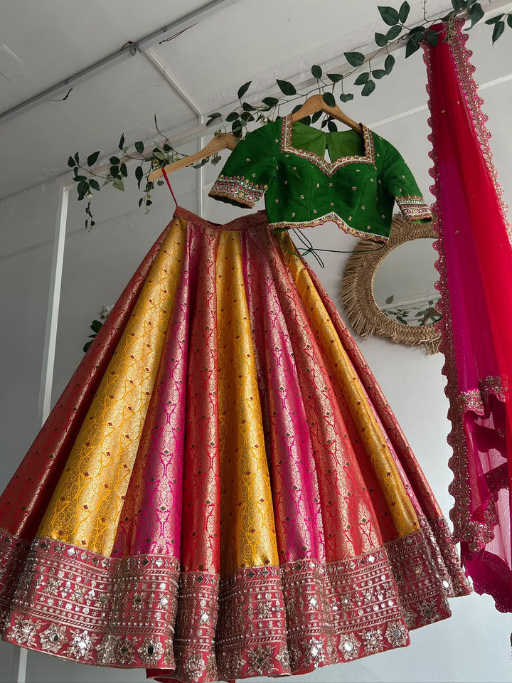 Multicolor Banaras Silk Lehenga