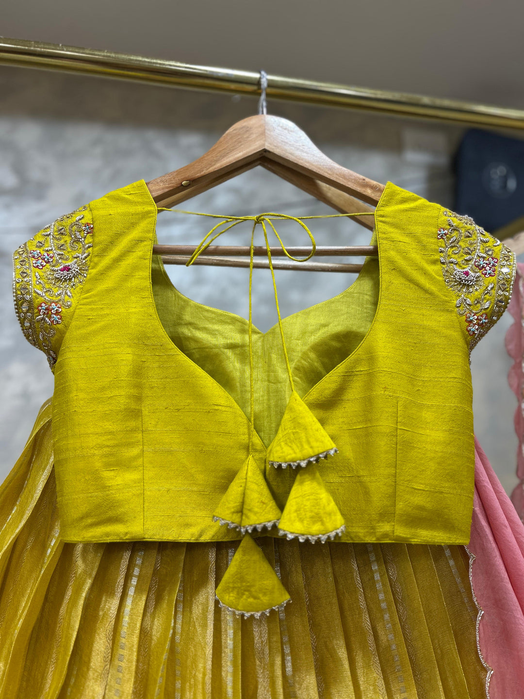 Yellow Tissue Silk Lehenga