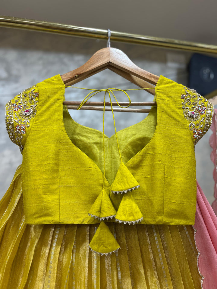 Yellow Tissue Silk Lehenga