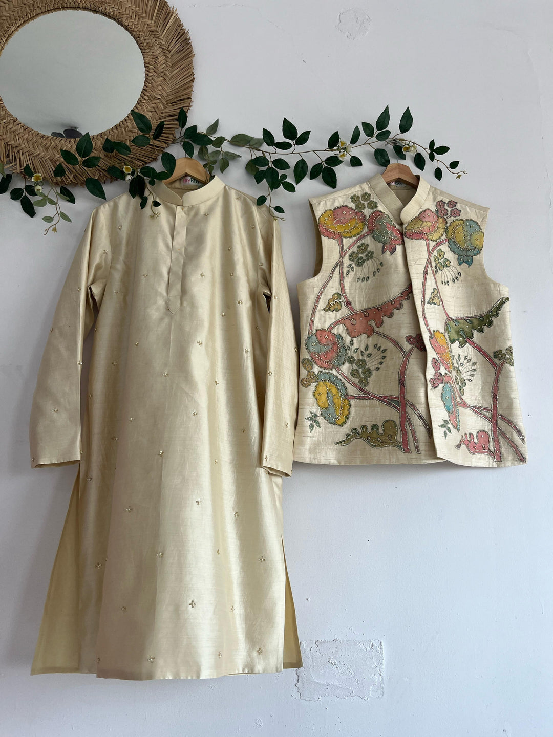 Offwhite Pen Kalamkari Jacket Set