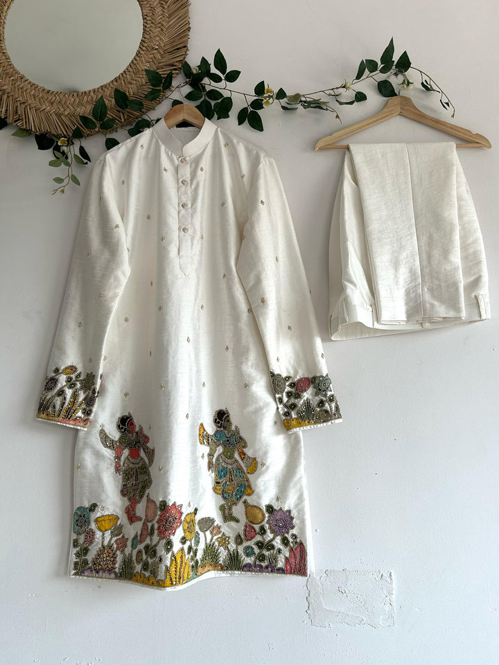 Offwhite Pen Kalamkari Kurta