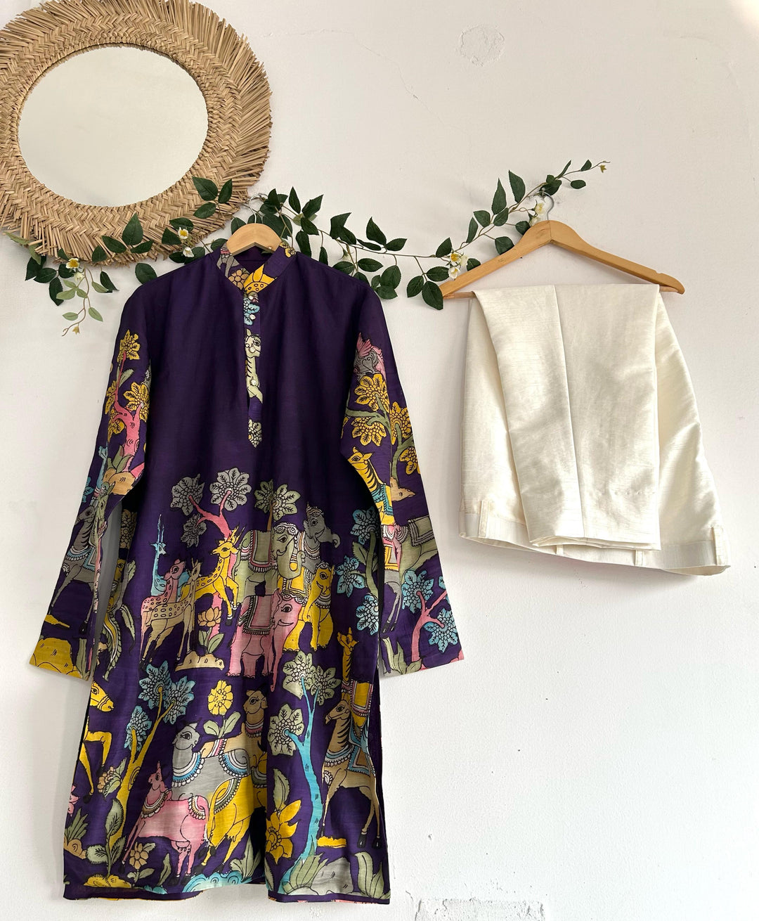 Purple Pen Kalamkari Kurta