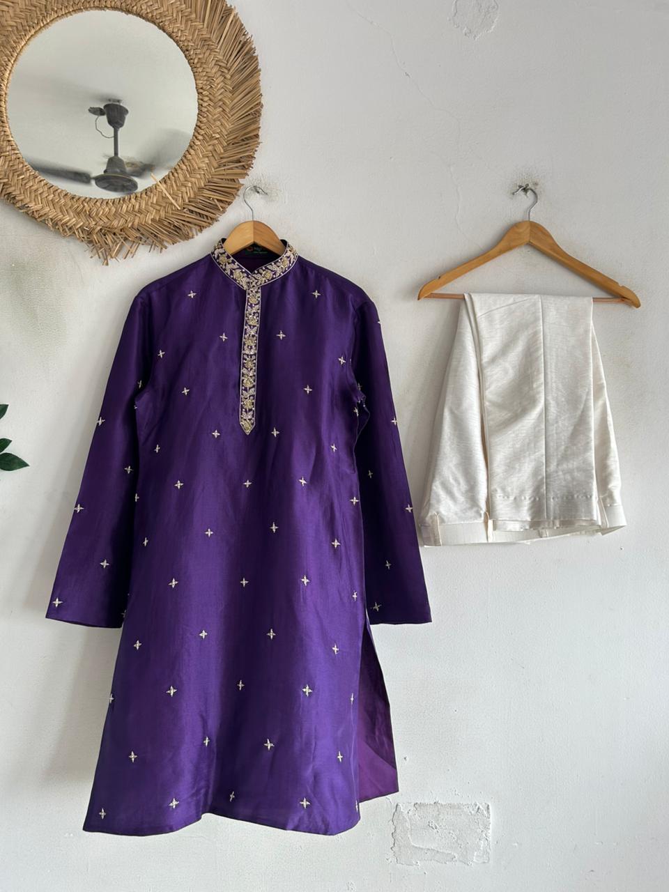 Purple Handwork Kurta