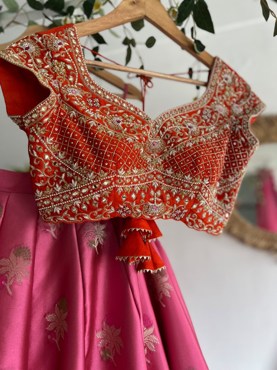 Pink Banaras Silk Lehenga