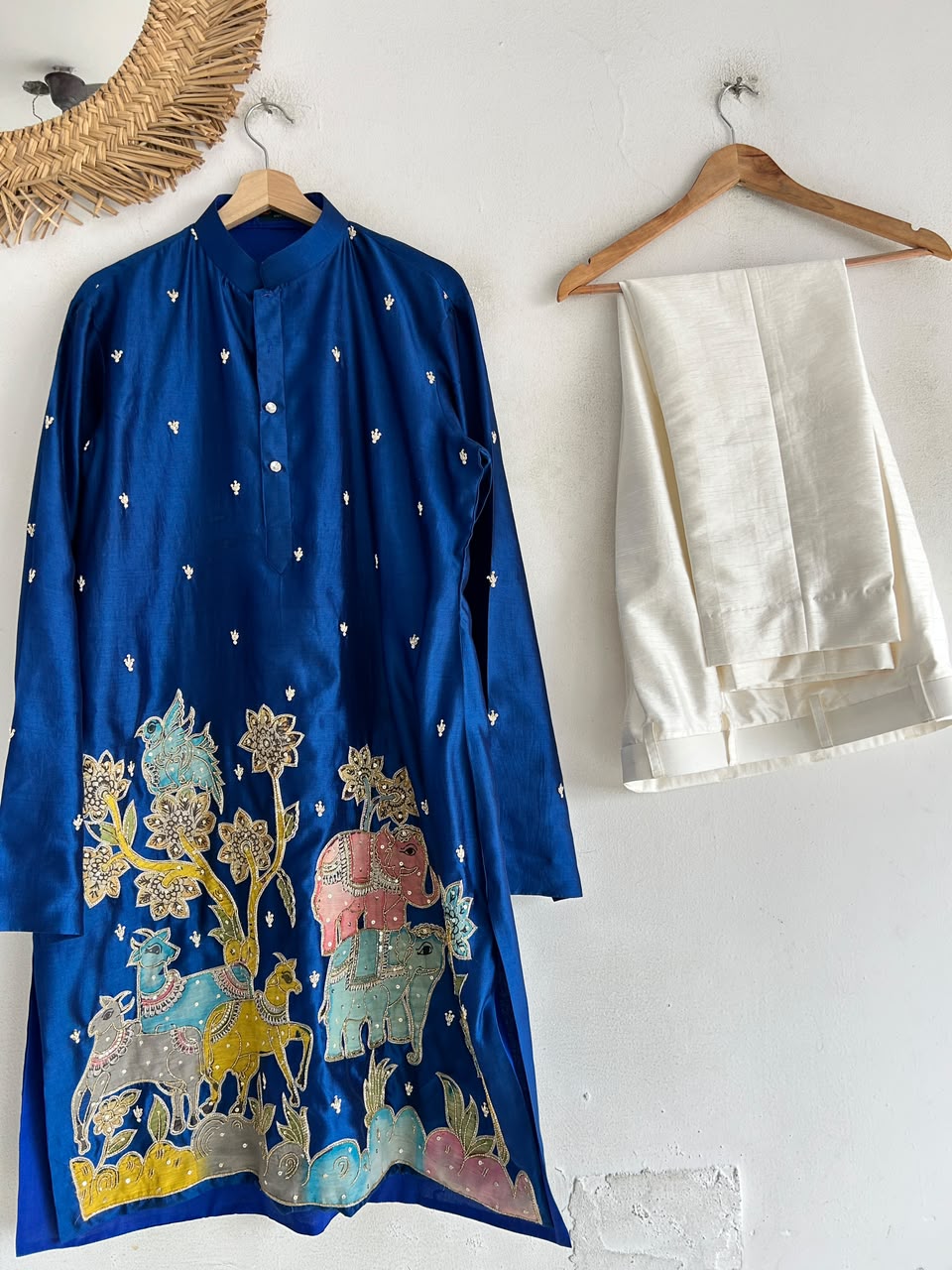 Dark Blue Pen Kalamkari Kurta
