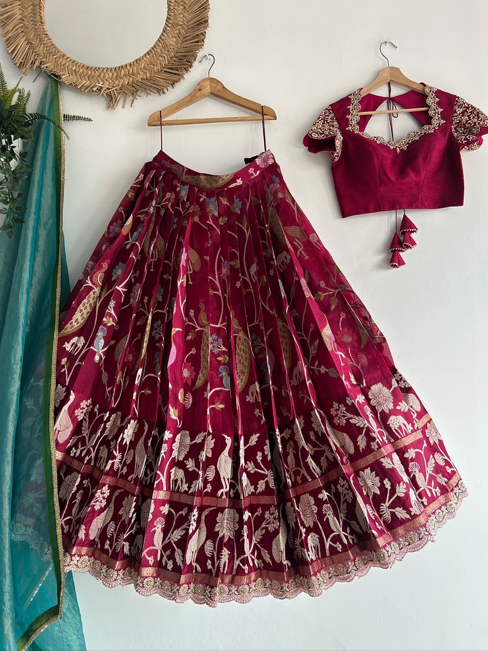 Magenta Kota Silk Lehenga